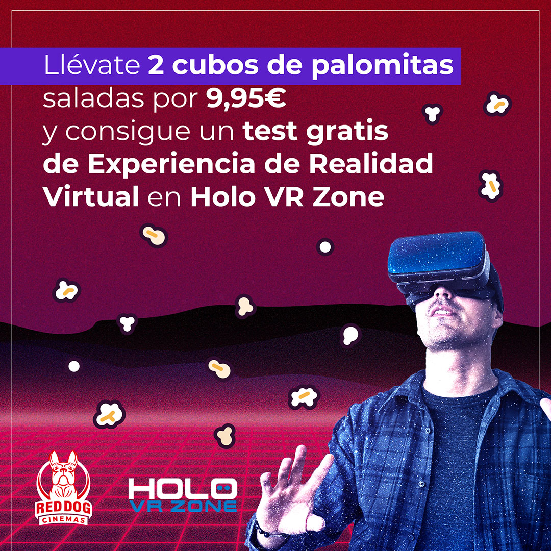 2 cubos de palomitas + 1 test gratis realidad virtual